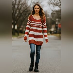 QED London Striped Knit Sweater